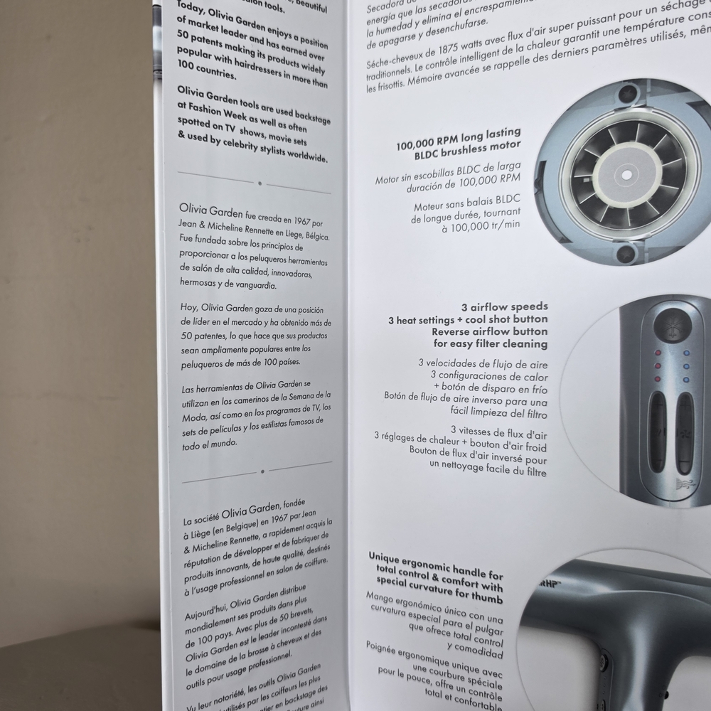 Olivia Garden SuperHP Hair Dryer - Metallic Light Blue - Picture 6 of 7
